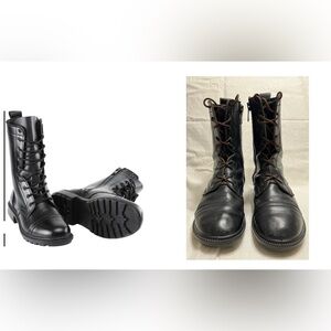 BURGAN Combat Jump Boot Side Zipper Unisex High Lace Up Military Paratrooper